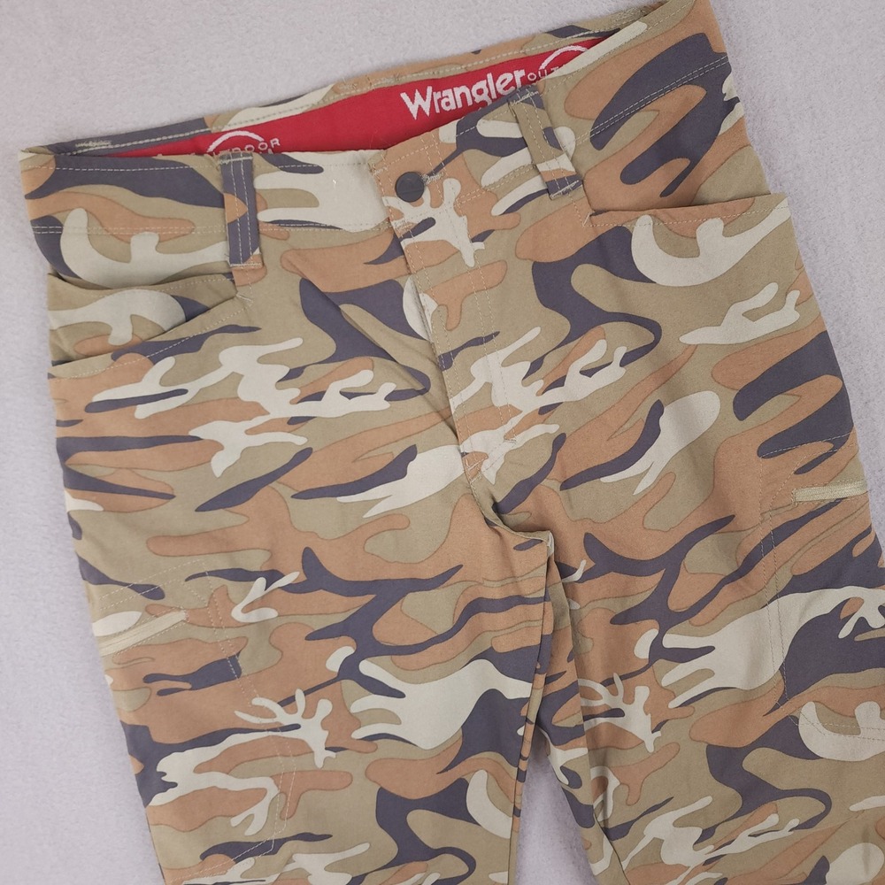 Wrangler Outdoor Pants Mens 32x32 Tan Camo NW780GC Gorpcore Tactical Workwear